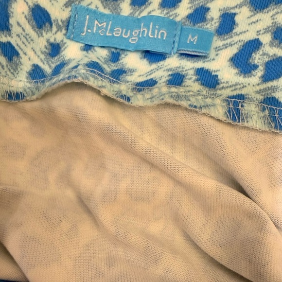 J. McLaughlin Light Blue Cheetah Ruched Dress - Picture 4 of 4